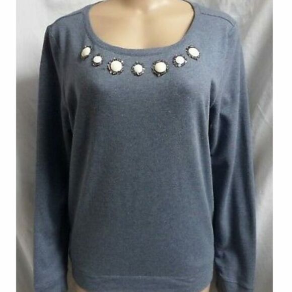 Ann Taylor loft beaded Light casual sweater - Picture 1 of 6